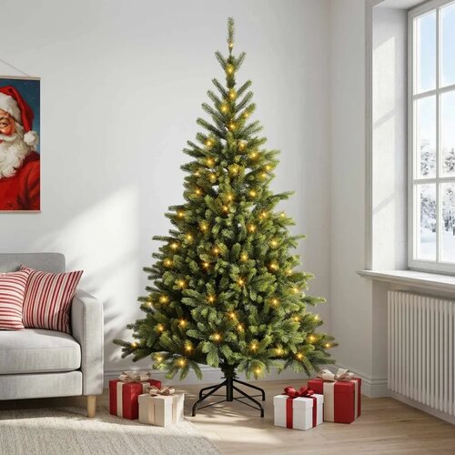  Umjetno božićno drvce s nogom 240 cm 300 LED lampica - 240 cm s LED svjetlima Slike