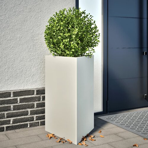 vidaXL Vrtne sadilice 2 kom bijele trokutaste 50x43x75 cm čelične Cijene