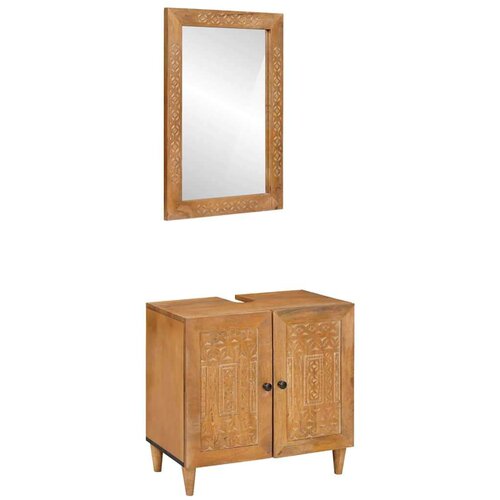 VidaXL Set namje&amp;scaron;taja za kupaonicu Zidne 2 pcs Smeđa 62 x 33 x 58 cm Slike