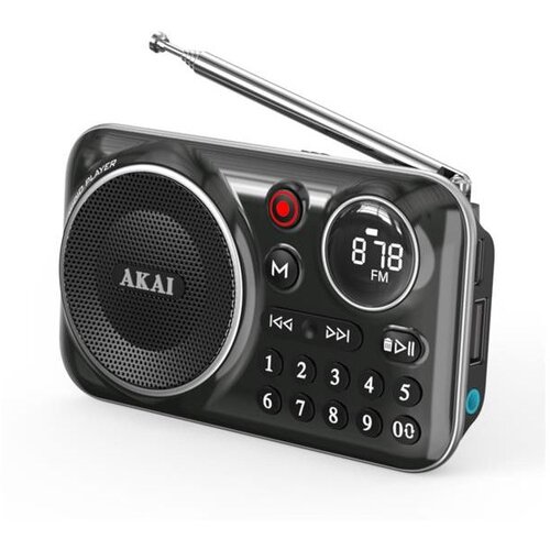 Akai radio prijenosni FM, BT, baterija, LED, REC, MicorSD, USB, crni APR-500BK Cijene