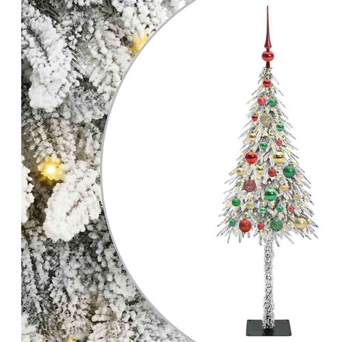 VidaXL Božićno drvce s 150 LED svjetlima Bijelo 120 cm PE i čelik Slike