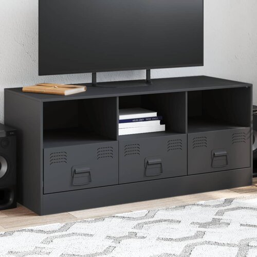 The Living Store TV omarica antracitna 99x39x44 cm jeklo - TV Omarica, (21508258) Cene