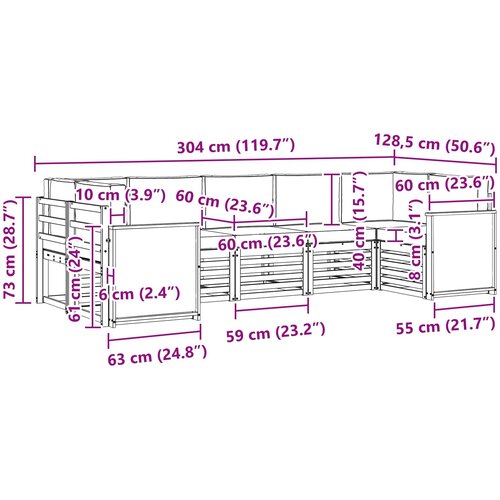  Set vanjskih sofa 6 kom. Prirodna Slike