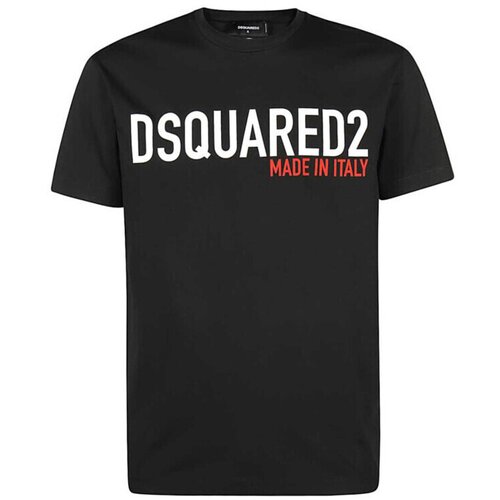 Dsquared Majice s kratkimi rokavi T-SHIRT S74GD0828 BLACK Črna Cene