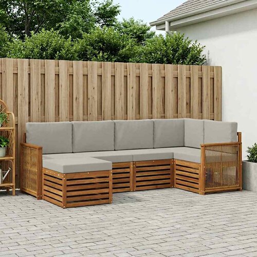  Set vanjskih sofa 5 kom. Prirodna i svjetlosiva Cijene