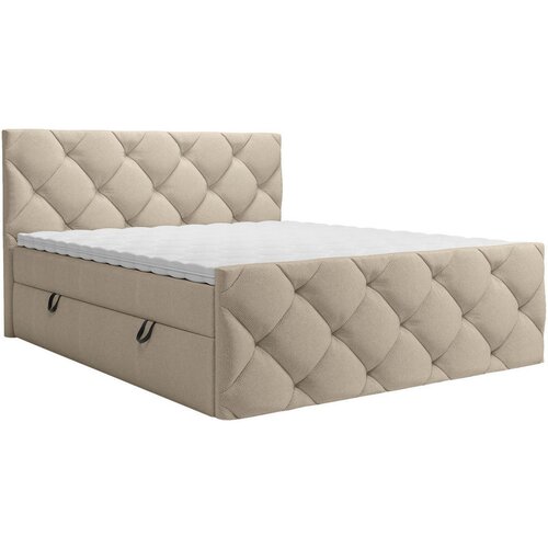CARRYHOME POSTELJA Z VZMETNICO 140 cm x 200 cm , tekstil rjavosiva Slike