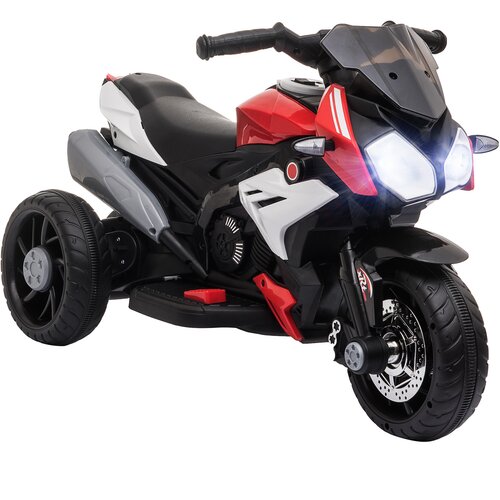 HOMCOM Električno motorno kolo za otroke 3-5 let Max. 25 kg, z lučkami, glasbo, 6V baterijo in hitrostjo 3 km/h, 86cmx42cmx52cm, rdeča, (20744881) Cene
