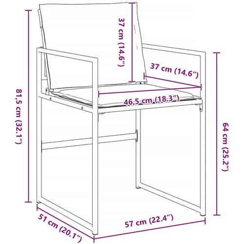  Vrtni set za objed 5 pcs Crna 140 x 70 x 73 cm Slike