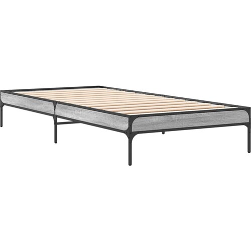 VidaXL Okvir za krevet boja hrasta 75x190 cm konstruirano drvo i metal Slike