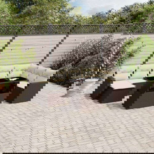 vidaXL 8-dijelni set vrtnih sofa s jastucima smeđi od poliratana Cijene