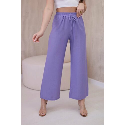 Kesi Viscose wide trousers in purple color Cene