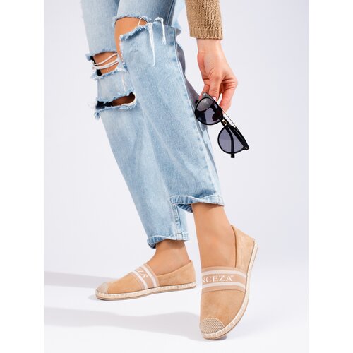 VINCEZA Suede women&amp;#039;s beige espadrilles Slike