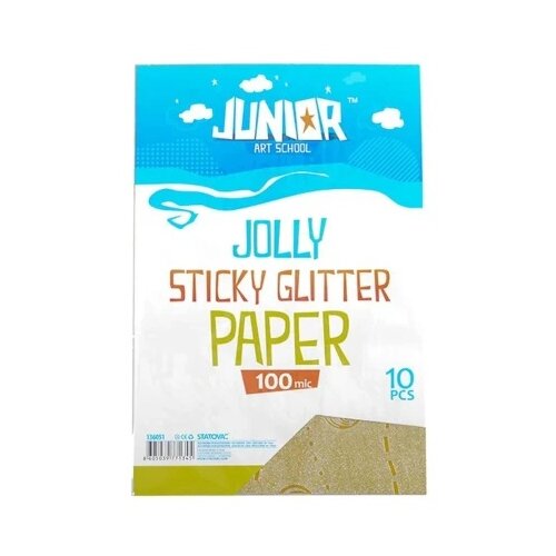 Junior jolly sticky glitter paper papir samolepljiv a4 10k - odaberite nijansu svetlo zlatna linije ( 136051 ) Cene