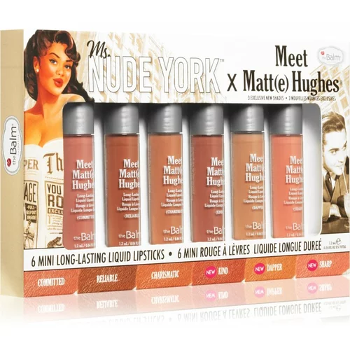 TheBalm Meet Matt(e) Hughes X Ms. Nude York set tekućih ruževa (s mat efektom)