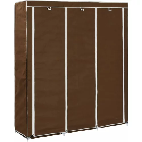 vidaXL 282454 Wardrobe with Compartments and Rods Brown 150x45x175 cm Fabric