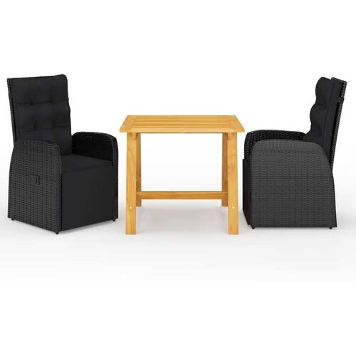  3-dijelni vrtni blagovaonski set crni Cijene