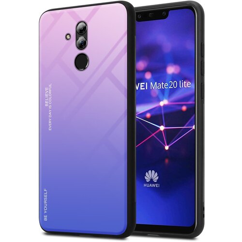 Cadorabo Ohi&scaron;je, združljiv s Huawei v roza - modri - dvobarvni za&scaron;čitni pokrov iz silikona TPU in hrbta iz kaljenega stekla, (20572301) Cene
