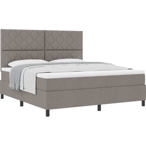 vidaXL Box spring krevet Sivo-smeđa 180 x 200 cm tkanina - Sivo-smeđa 180 x 200 cm Dizajn s rombovima Cene