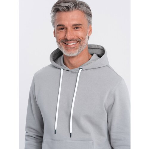 Ombre Men's kangaroo hooded sweatshirt - gray Slike
