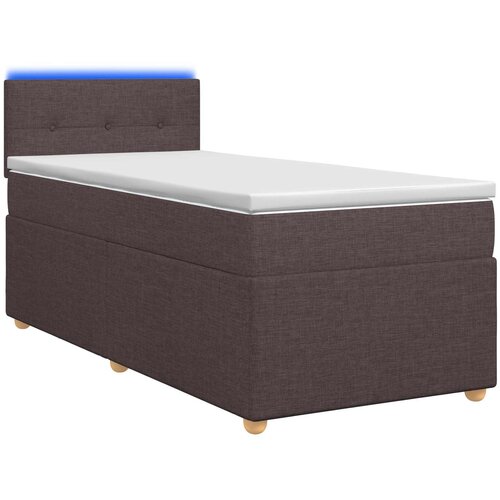  Boxspring krevet s madracem Tamno smeđa 90 x 200 cm Tkanina 90 x 200 x 100.5 cm Slike