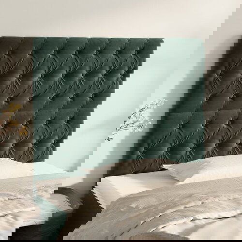 VidaXL Uzglavlje 2 kom tamnozeleni 100x7x78/88 cm bar&amp;scaron;unasti Slike