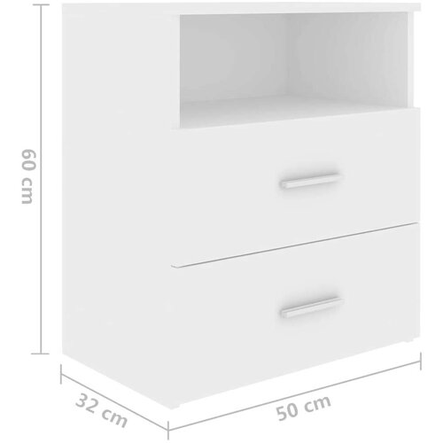 VidaXL Noćni ormarići 2 kom bijeli 50 x 32 x 60 cm Slike