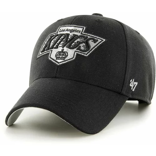 47 Brand Pamučna kapa sa šiltom NHL LA Kings boja: crna, s aplikacijom, HVIN-BLPMS08WBP-BK88