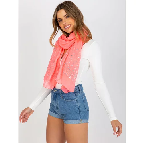 Fashion Hunters Fluo pink scarf with a decorative application