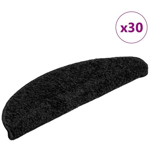 Prostirke za stepenice 30 kom 56x17x3 cm Crne poluokrugle Cene