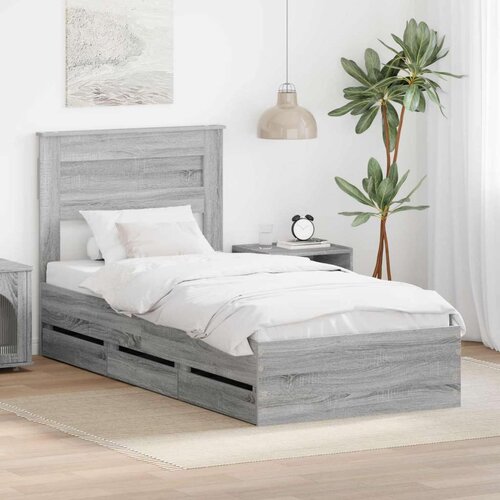  Okvir za krevet Siva Sonoma 100 x 200 cm Inženjersko Drvo - Sivi hrast sonoma 100 x 200 cm Cijene