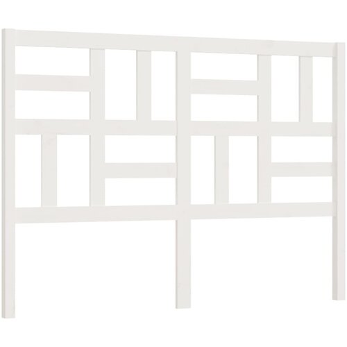 Maison Chic posteljno vzglavje - vzglavna omarica - nočna omarica belo 126x4x104 cm trdna borovina, (21705798) Slike