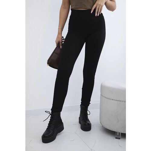 Kesi Cotton trousers with back pockets black Slike