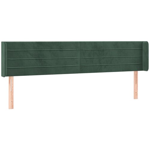 Maison Chic posteljno vzglavje - vzglavna omarica - nočna omarica z u&amp;scaron;esi temno zeleno 203x16x78/88 cm žamet, (21707603) Slike