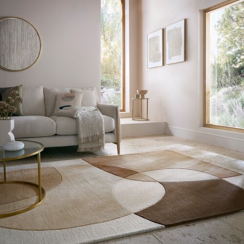 Flair Rugs Rjavo-bež volnena preproga 120x170 cm Glow &amp;ndash; Slike