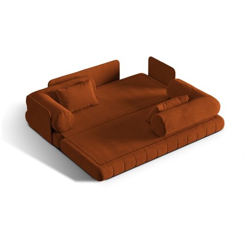 Cosmopolitan Design Žametna raztegljiva sedežna garnitura v barvi terakote 206 cm Kemi &amp;ndash; Slike