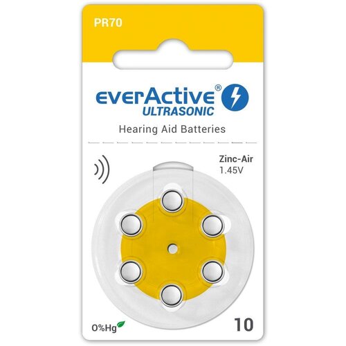 EverActive Ultrasonic A10 - PR70, 6x, Cink-Zračna baterija za slu&amp;scaron;ne aparate, (20950744) Slike