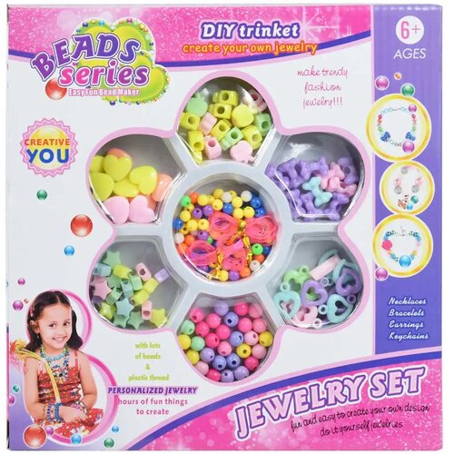Magic Toys beads series: set za izdelavo nakita 300+ barvnih biserov v mešanih oblikah in barvah outlet Cene