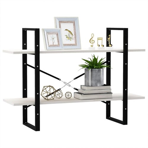  za knjige s 2 razine bijeli 100x30x70 cm od borovine Slike