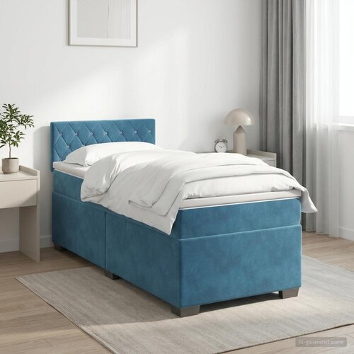  Boxspring krevet s madracem Tamno plava 90 x 200 cm Baršun Cene
