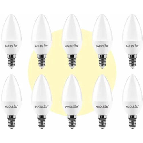 MAX-LED 10x led žarnica - sijalka E14 5W (40W) 460 lm toplo bela 3000K