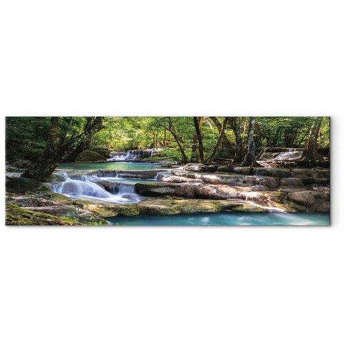  Slika - Nature: Forest Waterfall 120x40 Premium Print Cijene