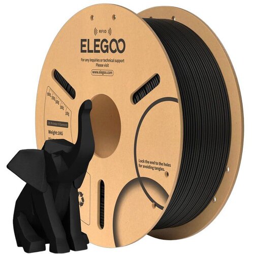 Elegoo filament pla 1.75mm 1kg paper spool (rfid) black Cene