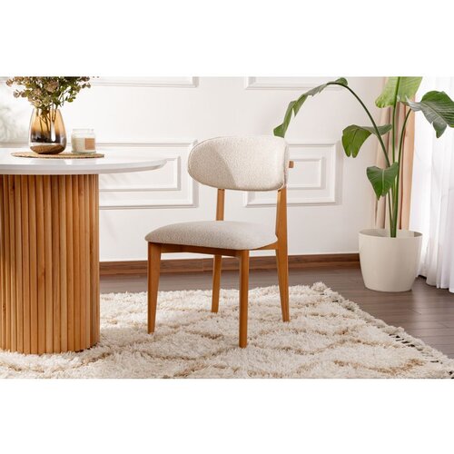 Hanah home stolica lionte - white, dark oak whitedark oak chair set (2 pieces) Cene
