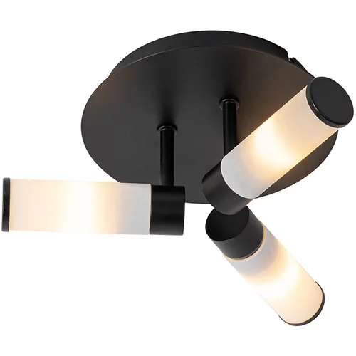 QAZQA Moderna kopalniška stropna svetilka črna 3-svetlobna IP44 - Bath