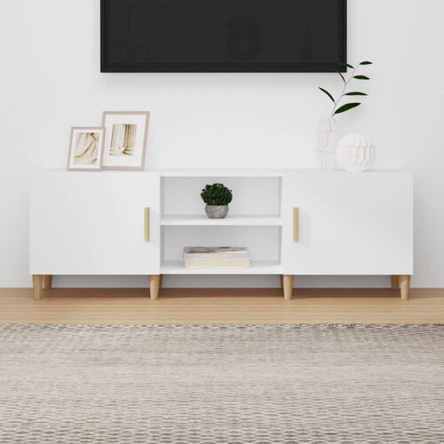 vidaXL TV omarica bela 150x30x50 cm konstruiran les Cene