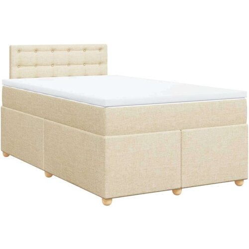 VidaXL krevet box spring s madracem krem 120 x 190 cm od tkanine Slike