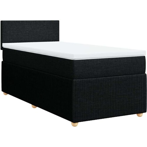 VidaXL box spring krevet s madracem crni 90x190 cm od tkanine Slike