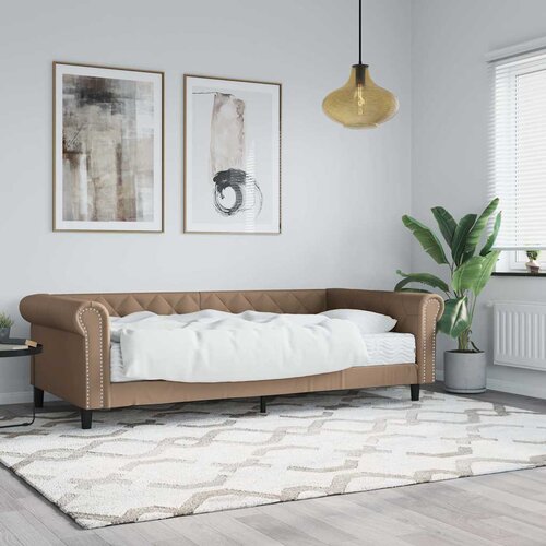  Dnevni krevet s madracem boja cappuccina 90x200 cm umjetna koža Cijene