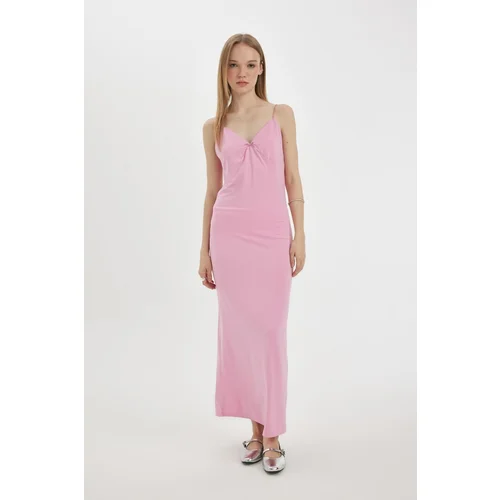 Defacto Cool Slim Fit V-Neck Strap Maxi Dress