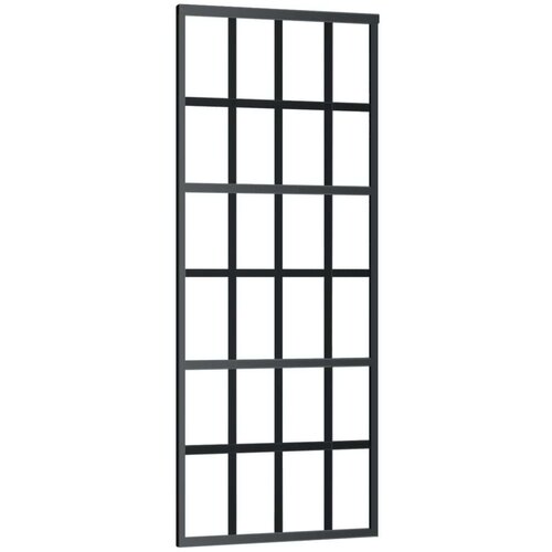 VidaXL Klizna vrata s priborom ESG staklo i aluminij 76 x 205 cm Slike